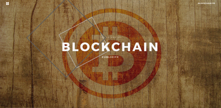 Blockchain PR agency homepage