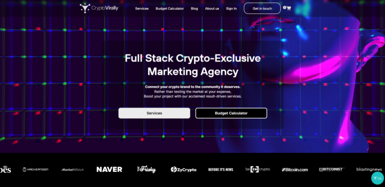 CryptoVirally full-stack crypto marketing agency homepage