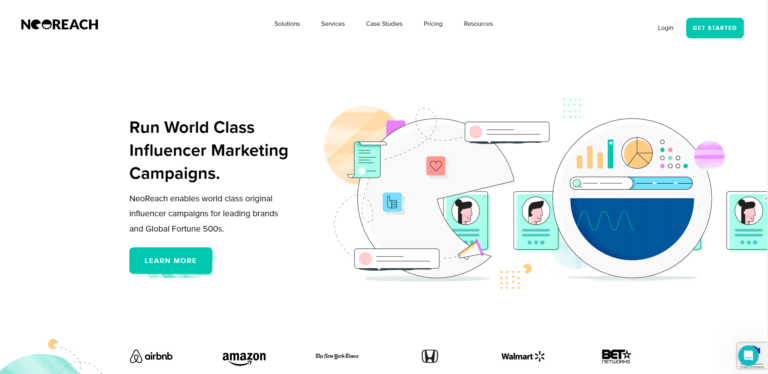 NeoReach influencer marketing platform homepage