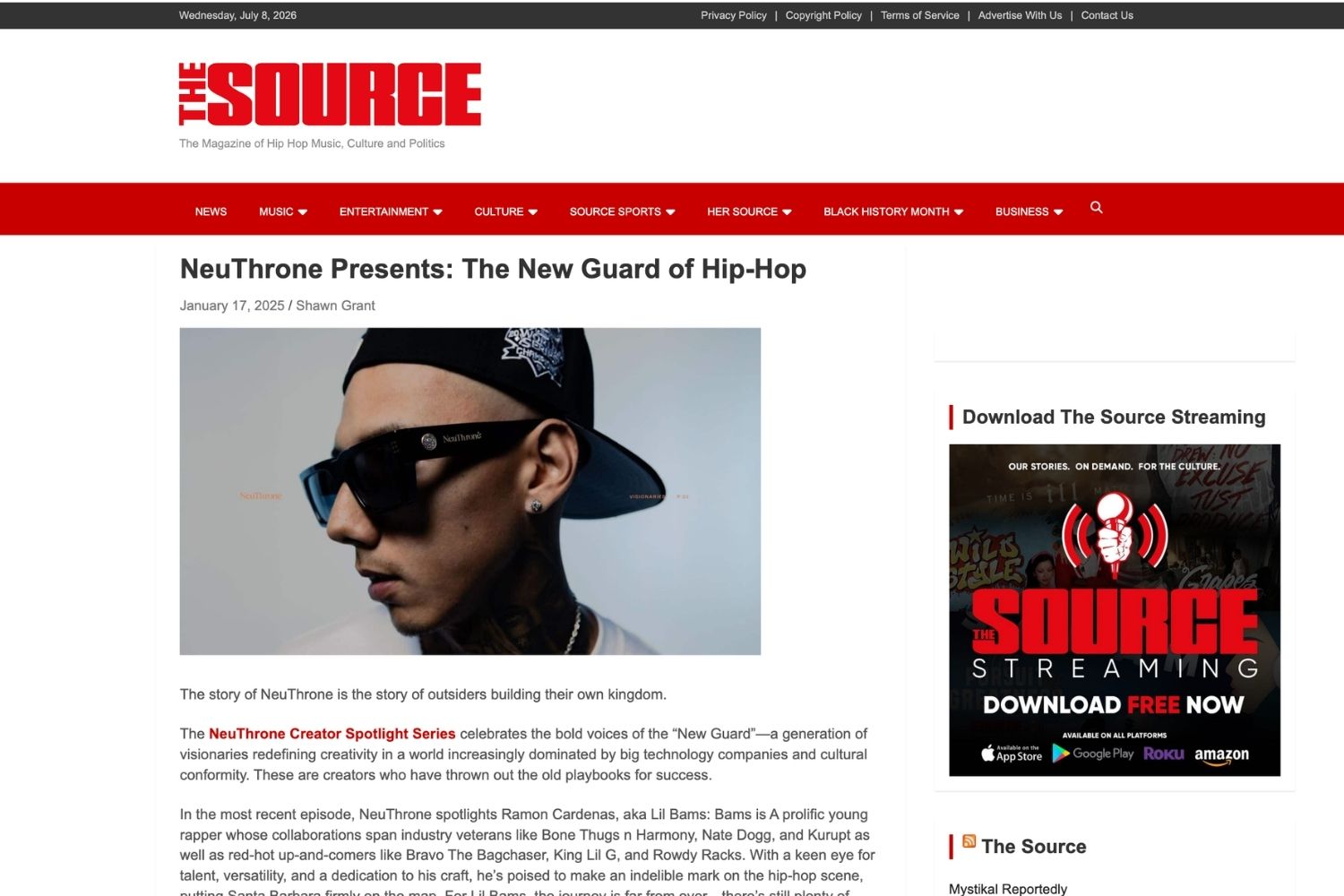 Sample The Source placement by Baden Bower